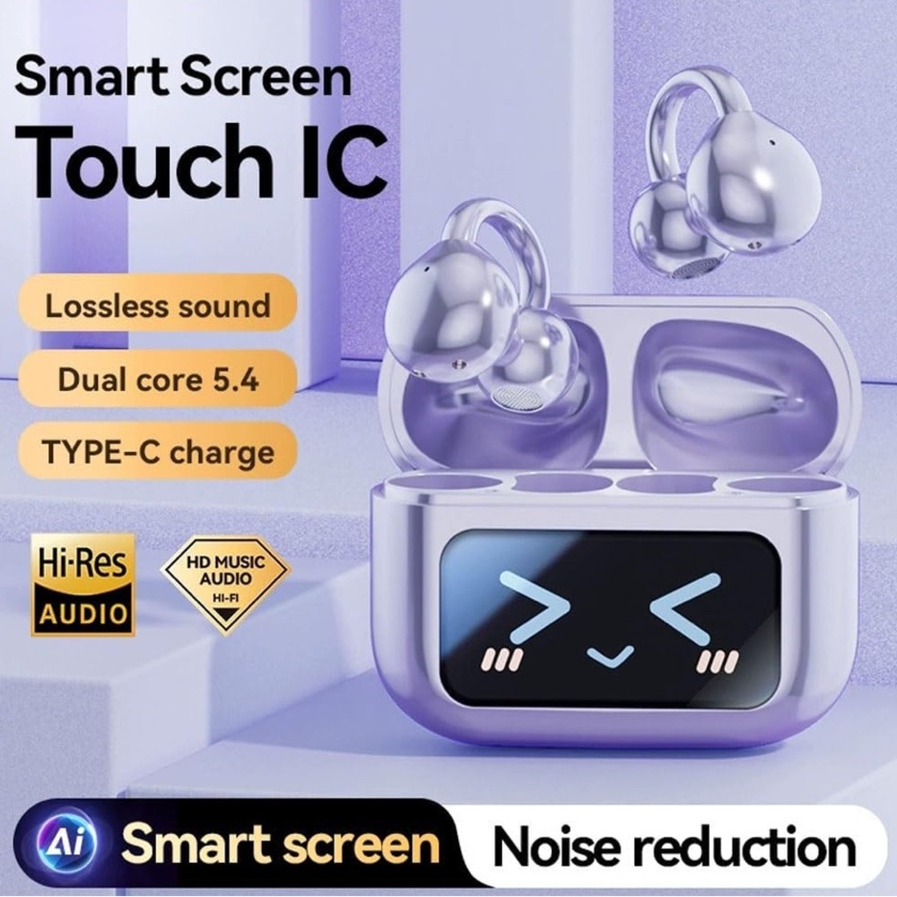 M100 Black SteroWireless Earbuds with Smart Screen
